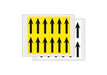 Samolepící šipky – žlutý | bílý podklad